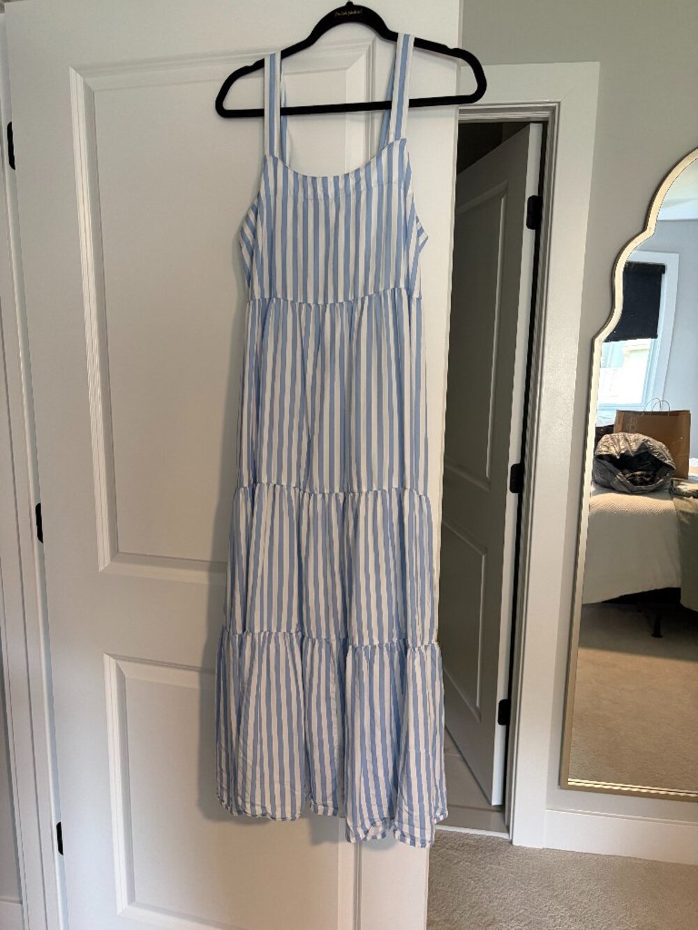 The Drop Blue and White Striped Maxi Dress Size Medium